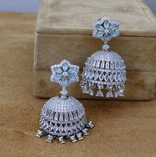 Shiny Ruby and Blue Earrings